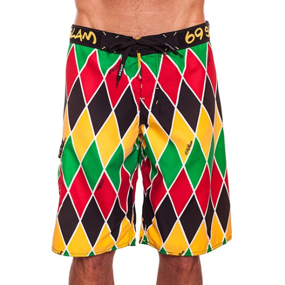 Herenzwemkleding 69SLAM Lange Boardshort Harlekijn