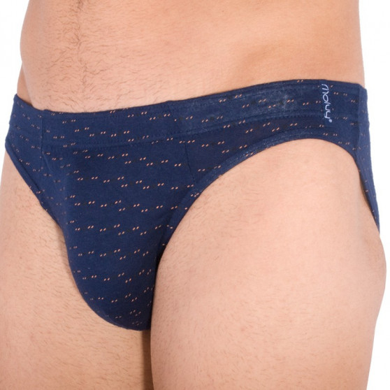 Herenslip Molvy blauw met oranje patroon (MP-962-SBU)