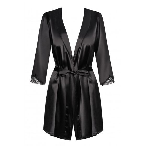 Damesbadjas van satijn Obsessive zwart (Satinia Robe Black)