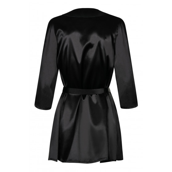 Damesbadjas van satijn Obsessive zwart (Satinia Robe Black)