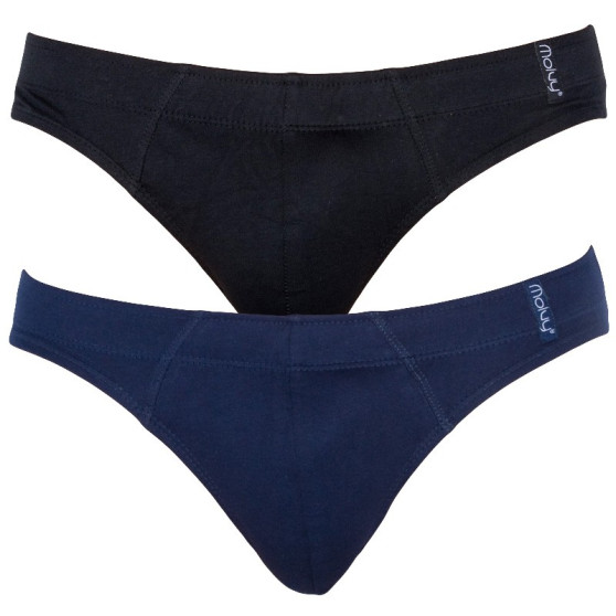 2PACK herenslip Molvy zwart en blauw (KP-013)