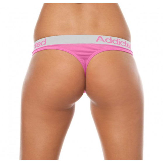 2PACK dames string  wit roze Addicted