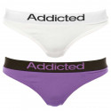 2PACK dames string  wit paars Addicted