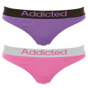 2PACK dames string  paars roze Addicted