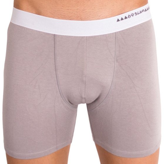 Herenboxershort 69SLAM fit bamboe effen grijs