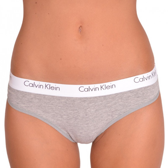 2PACK dames string Calvin Klein grijs (QD3583E-020)