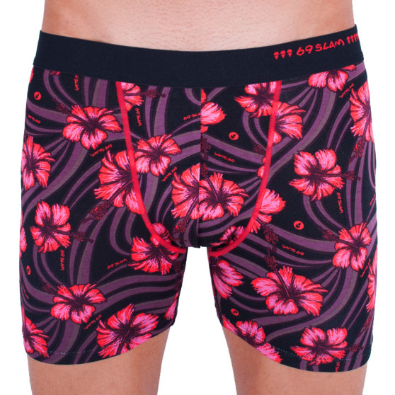 Herenboxershort 69SLAM fit bamboe hibiscus rood