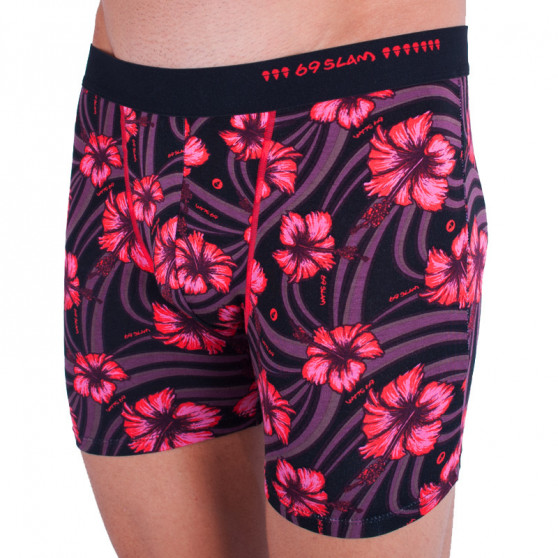 Herenboxershort 69SLAM fit bamboe hibiscus rood