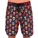 Herenzwemkleding 69SLAM Short Boardshort Medium hibiscus schedel zwart