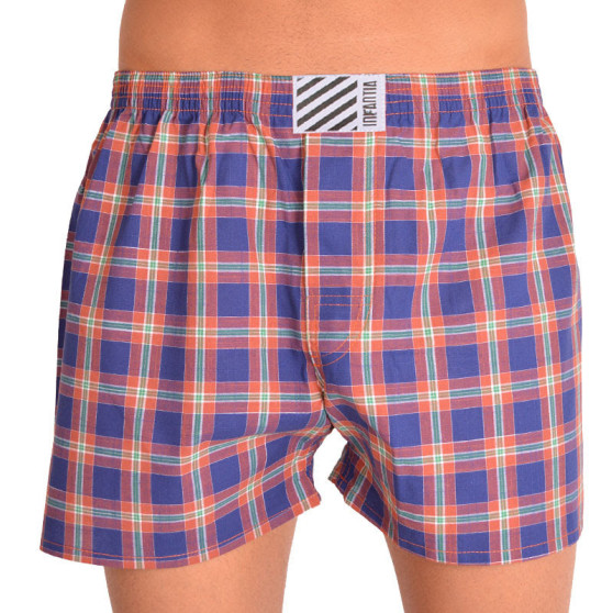 Herenboxershort Infantia oranje en blauw geruit PTKG37