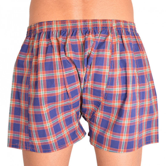 Herenboxershort Infantia oranje en blauw geruit PTKG37