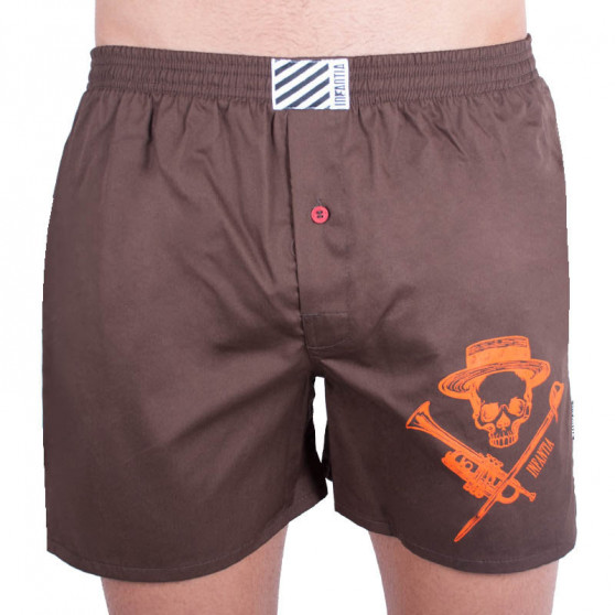 Herenboxershort Infantia bruin met print PTKG24