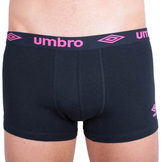 Herenboxershort Umbro short zwart met roze