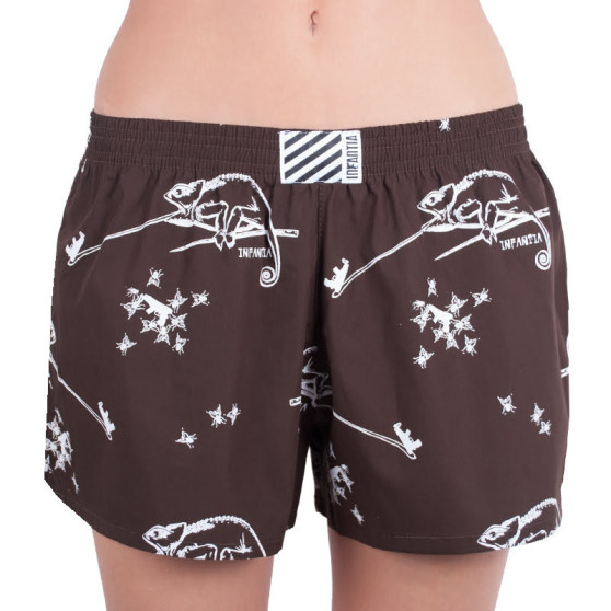 Damesboxershorts Infantia bruin met print DTKG3