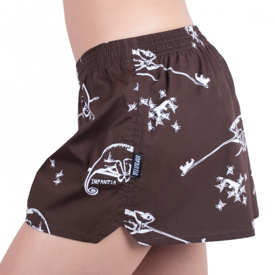 Damesboxershorts Infantia bruin met print DTKG3