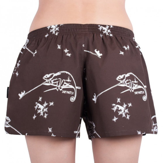 Damesboxershorts Infantia bruin met print DTKG3