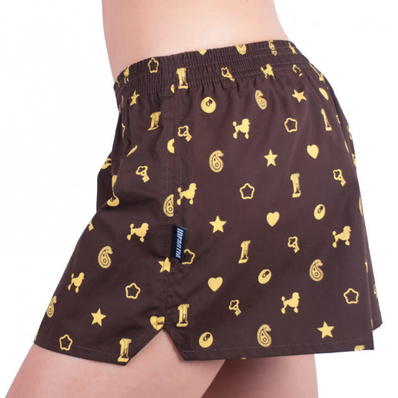 Damesboxershorts Infantia bruin met print DTKG6