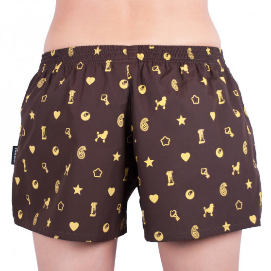 Damesboxershorts Infantia bruin met print DTKG6