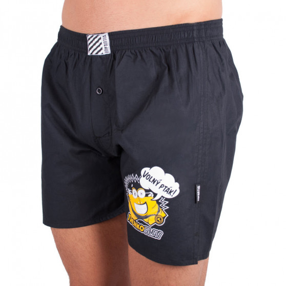 Herenboxershort Infantia zwart met grapje PTKG15