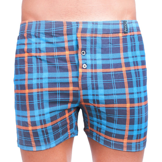 Herenboxershort Molvy grijs blauw ruit (MP-988-BBU)