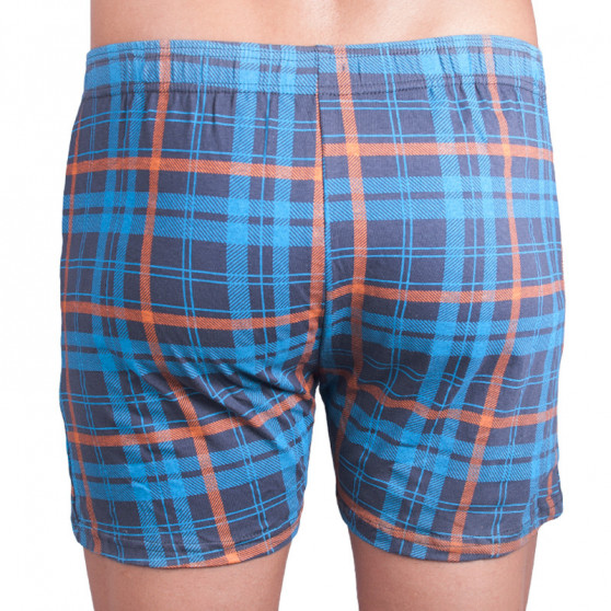 Herenboxershort Molvy grijs blauw ruit (MP-988-BBU)