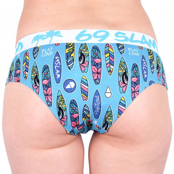 Dames slip 69SLAM boxer bamboe surfplank blauw