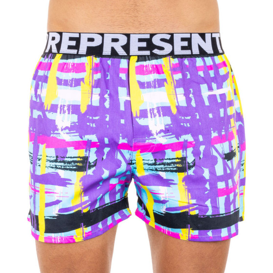 Herenboxershort Represent exclusief Mike moderne kunst paars