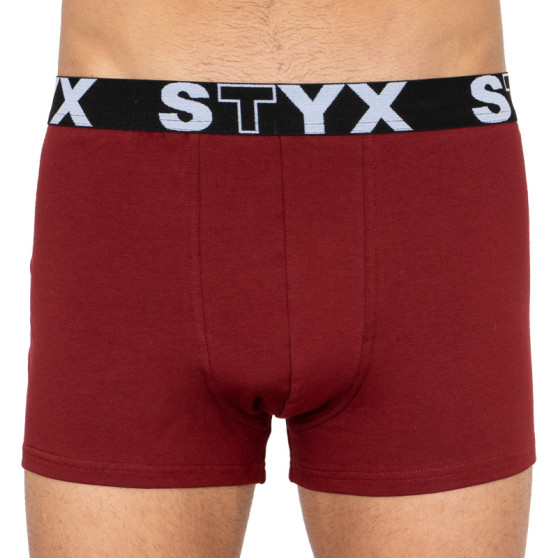 Herenboxershort Styx sport elastisch oversized bordeauxrood (R1060)