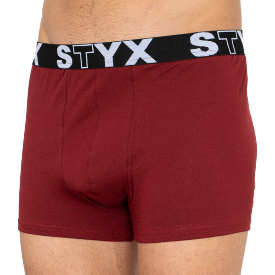 Herenboxershort Styx sport elastisch oversized bordeauxrood (R1060)