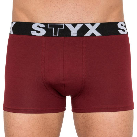 Herenboxershort Styx sport rubber bordeauxrood (G1060)