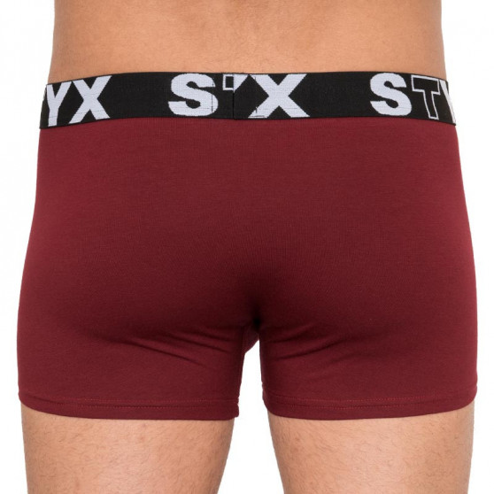 Herenboxershort Styx sport rubber bordeauxrood (G1060)