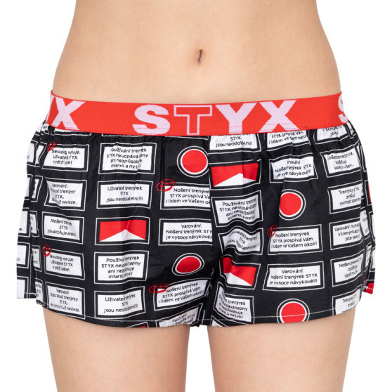 Damesboxershorts Styx kunst sport rubber waarschuwing (T553)