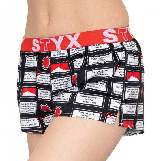 Damesboxershorts Styx kunst sport rubber waarschuwing (T553)