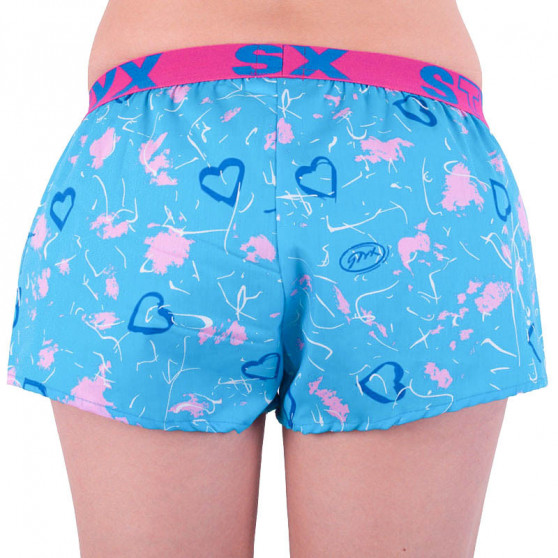 Damesboxershorts Styx kunst sport rubber lichtblauw hartjes (T756)