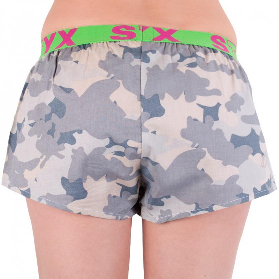 Damesboxershorts Styx art sport rubber beige camouflage (T557)