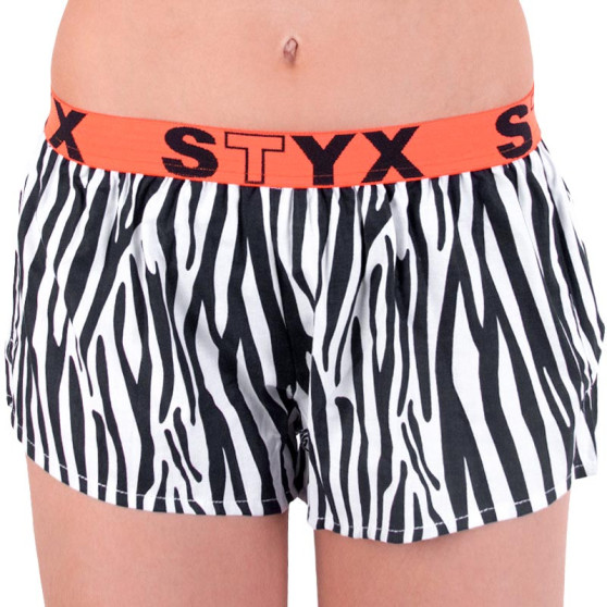 Damesboxershorts Styx art sport rubber zwart zebra (T650)