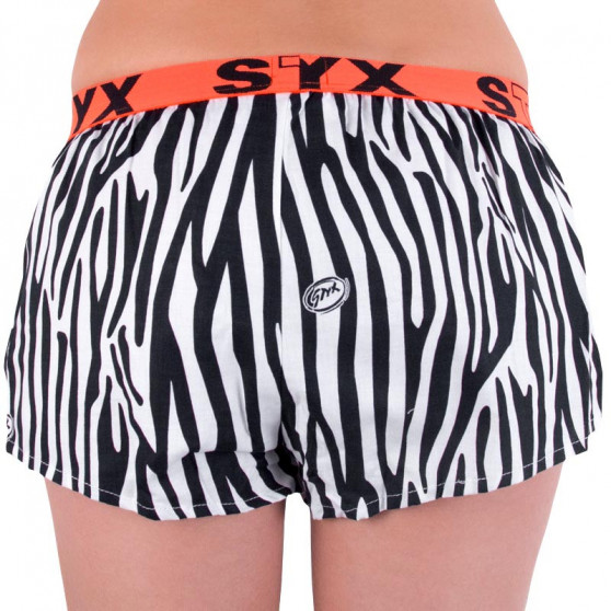 Damesboxershorts Styx art sport rubber zwart zebra (T650)