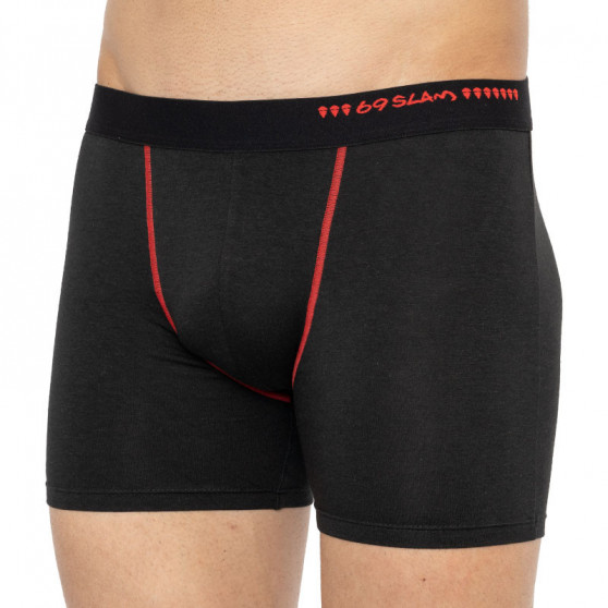 Herenboxershort 69SLAM fit bamboe effen zwart