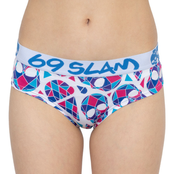 Dames slip 69SLAM boxer skullmond wit