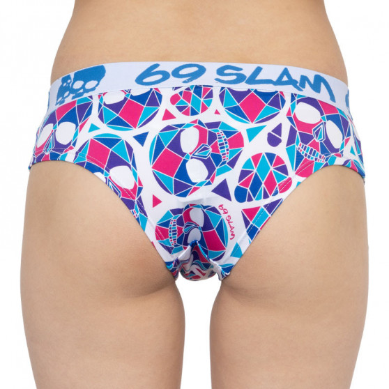 Dames slip 69SLAM boxer skullmond wit