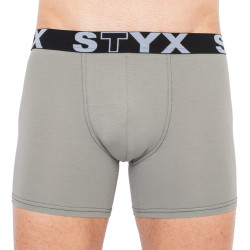 Herenboxershort Styx lang sportelastisch lichtgrijs (U1062)