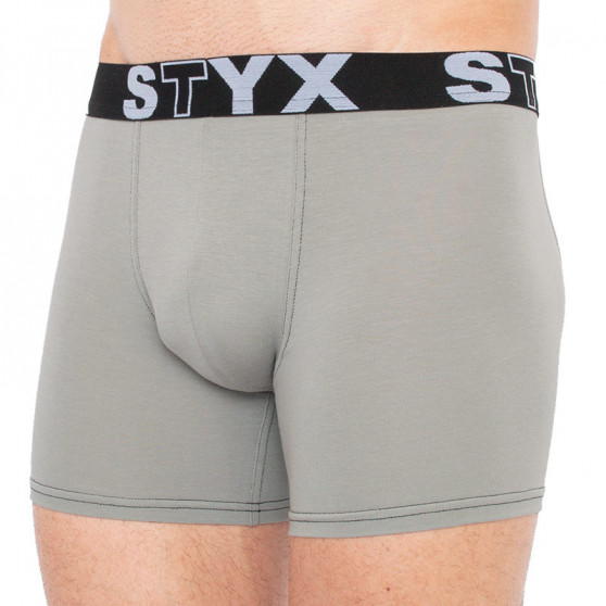 Herenboxershort Styx lang sportelastisch lichtgrijs (U1062)