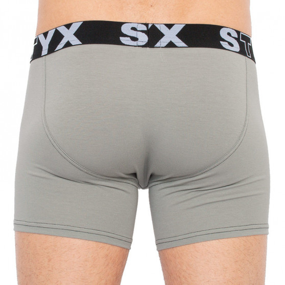 Herenboxershort Styx lang sportelastisch lichtgrijs (U1062)