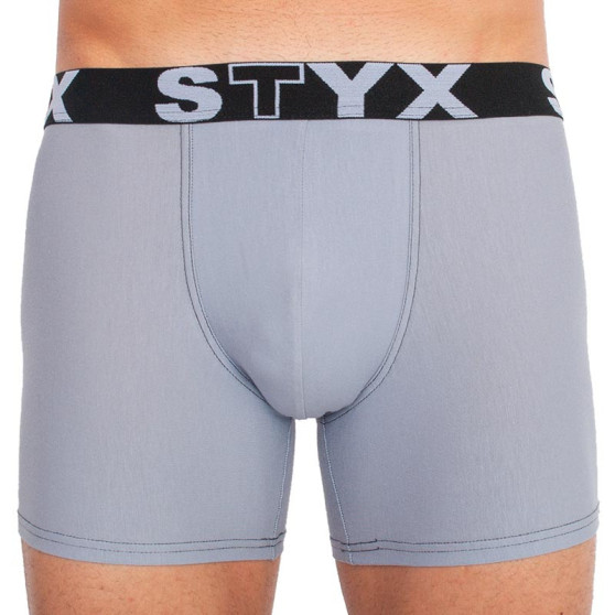 Herenboxershort Styx lang sportelastisch lichtgrijs (U1067)