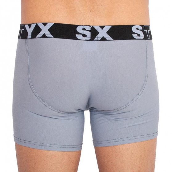 Herenboxershort Styx lang sportelastisch lichtgrijs (U1067)