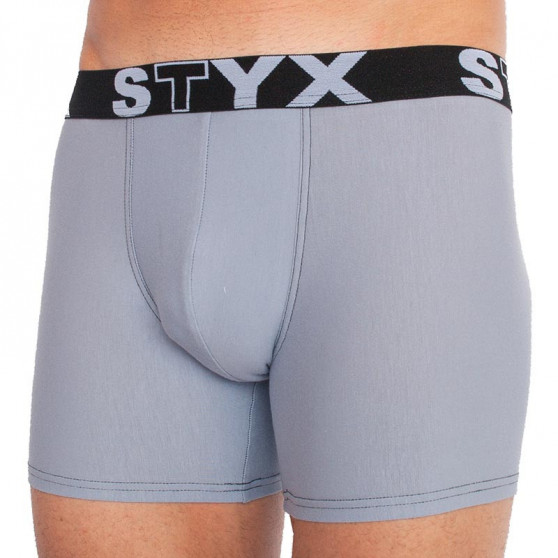 Herenboxershort Styx lang sportelastisch lichtgrijs (U1067)