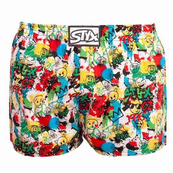 Kindershort Styx kunst klassieke rubberen emoji (J954)