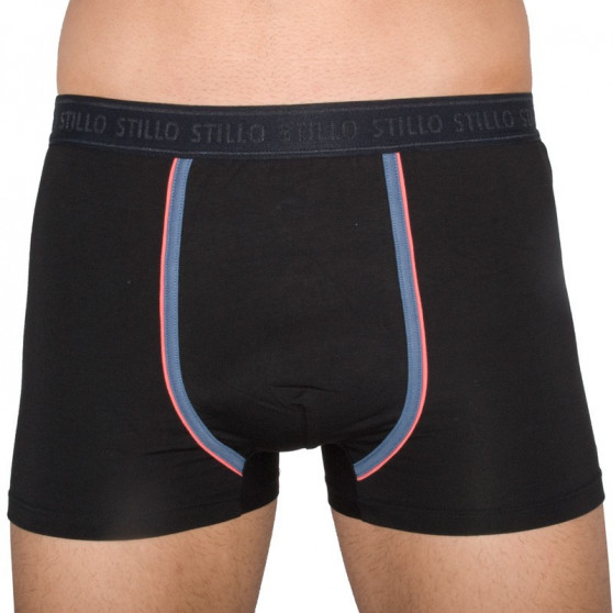 3PACK herenboxershort Stillo zwart met grijze streep (STP-0161616)