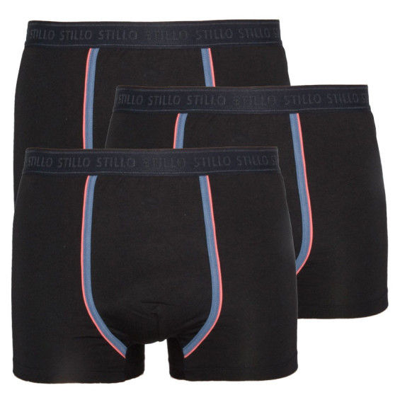 3PACK herenboxershort Stillo zwart met grijze streep (STP-0161616)