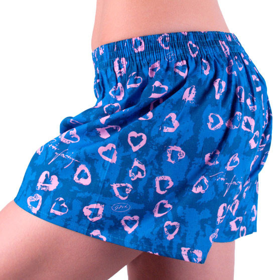 Damesboxershorts Styx art classic rubber donkerblauw hartjes (K757)